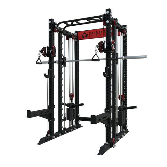 Spartaks Strength KB2403 Functional Smith Machine (3”×3”, 9-Gauge Steel) for versatile strength training.
