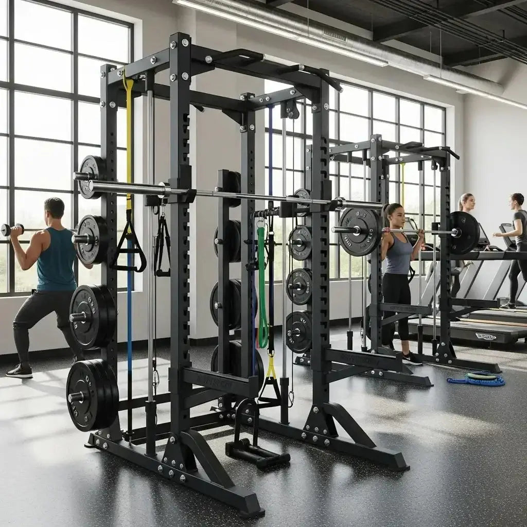 KB24 Series: Customizable Power Racks for Ultimate Training in a modern gym setting.