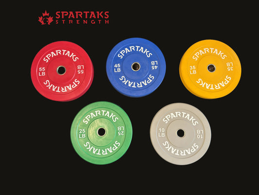 Spartaks High Performance Color Coated Bumper Plates - 10LB to 55LB image 0