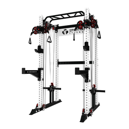 Spartaks Strength KB2402 Functional Squat Rack (3”×3”, 9-Gauge Steel) for home gym and commercial use.