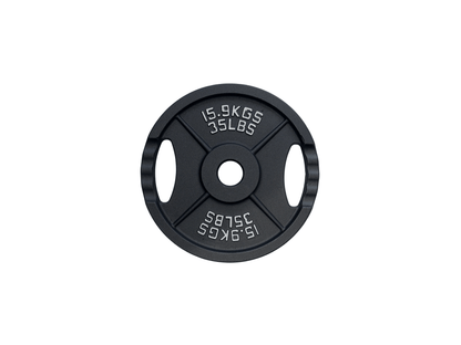 Spartaks Strength Cast Iron Olympic Weight Plates (10–45LB 230LB Set) black weight plate 35lbs for strength training.