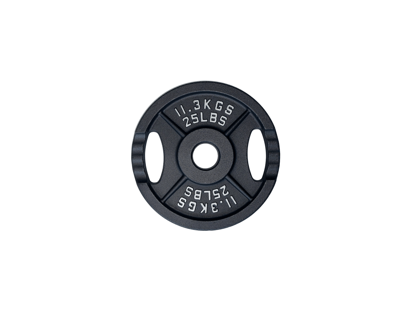 Spartaks Strength Cast Iron Olympic Weight Plates (10–45LB 230LB Set) in 25LB size with clean design.
