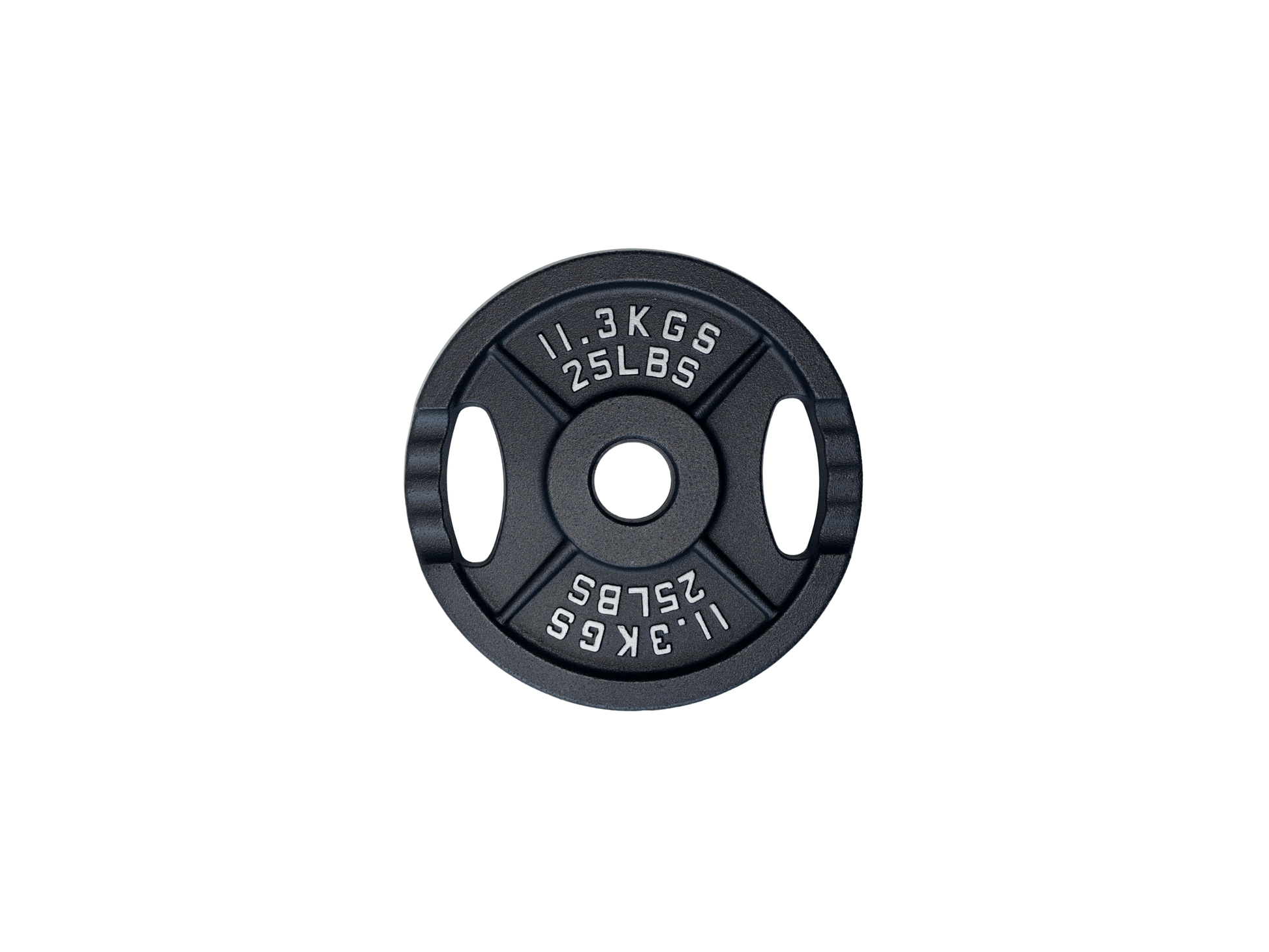 Spartaks Strength Cast Iron Olympic Weight Plates (10–45LB 230LB Set) in 25LB size with clean design.