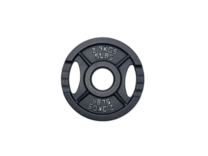 Spartaks Strength Cast Iron Olympic Weight Plates (10–45LB 230LB Set) weight plate close-up image.