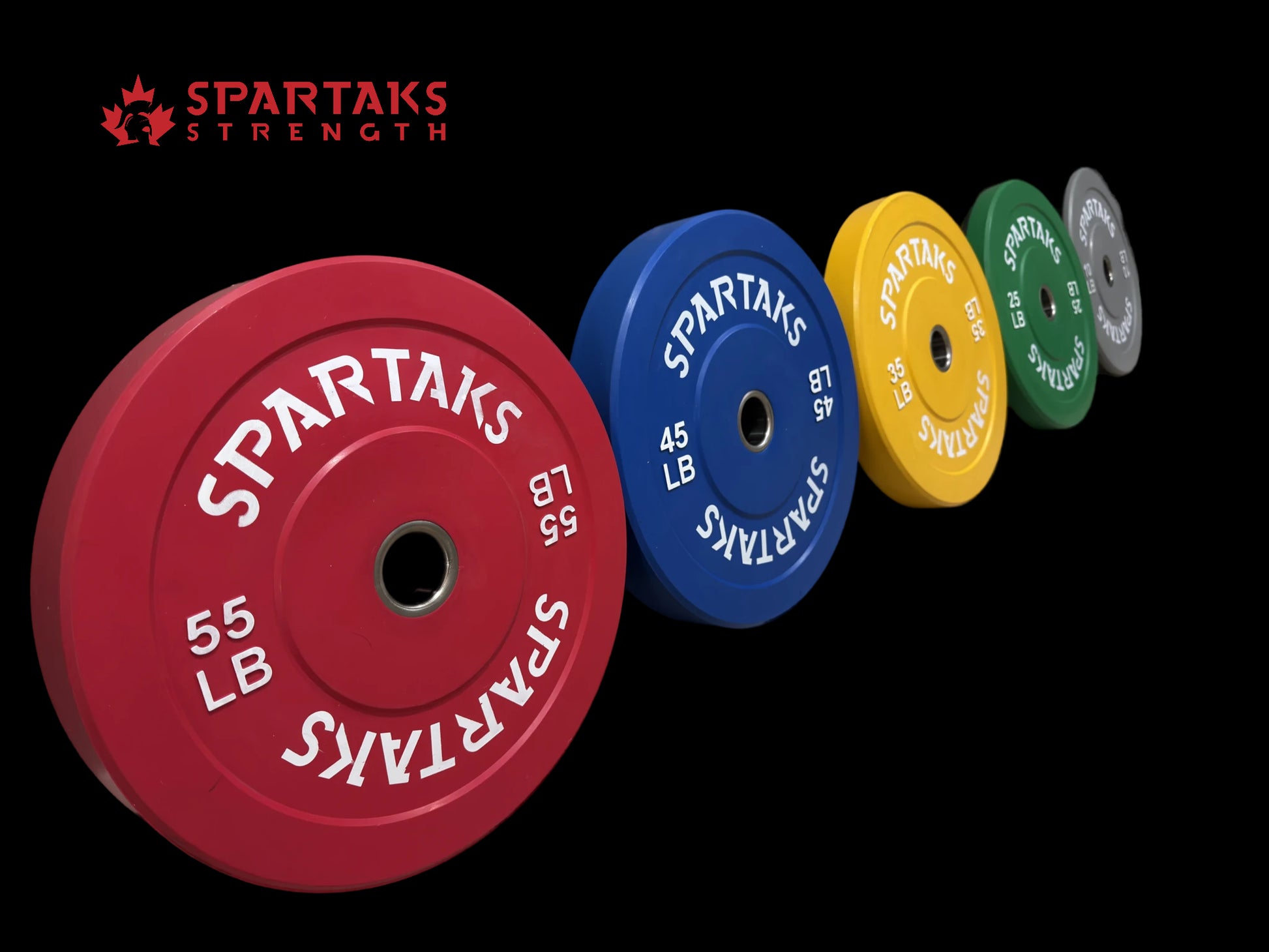 Spartaks High Performance Color Coated Bumper Plates - 10LB to 55LB image 1