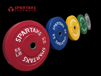 Spartaks High Performance Color Coated Bumper Plates - 10LB to 55LB image 1