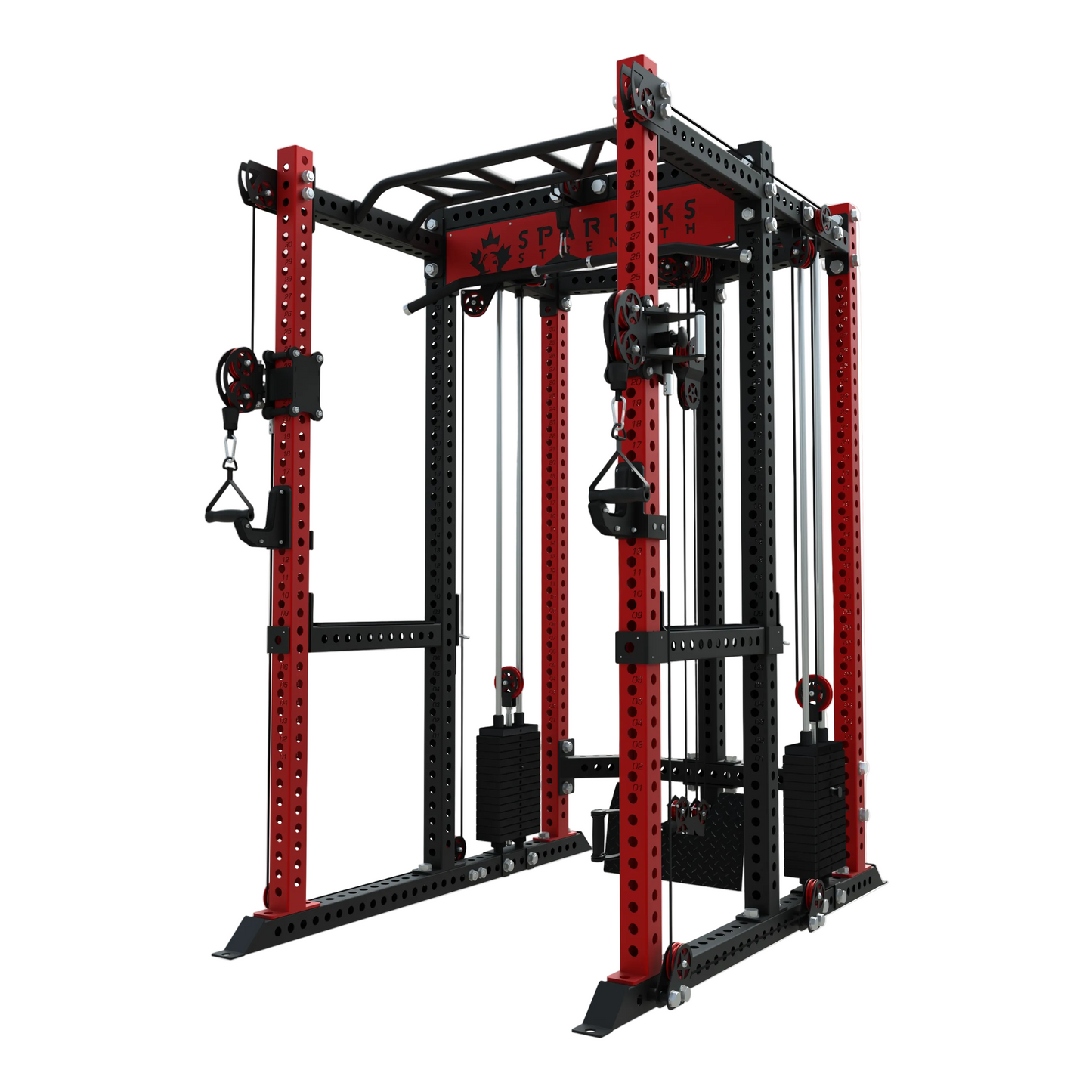 Spartaks Strength KB2407 7 Post Full Rack Smith Machine Functional Trainer