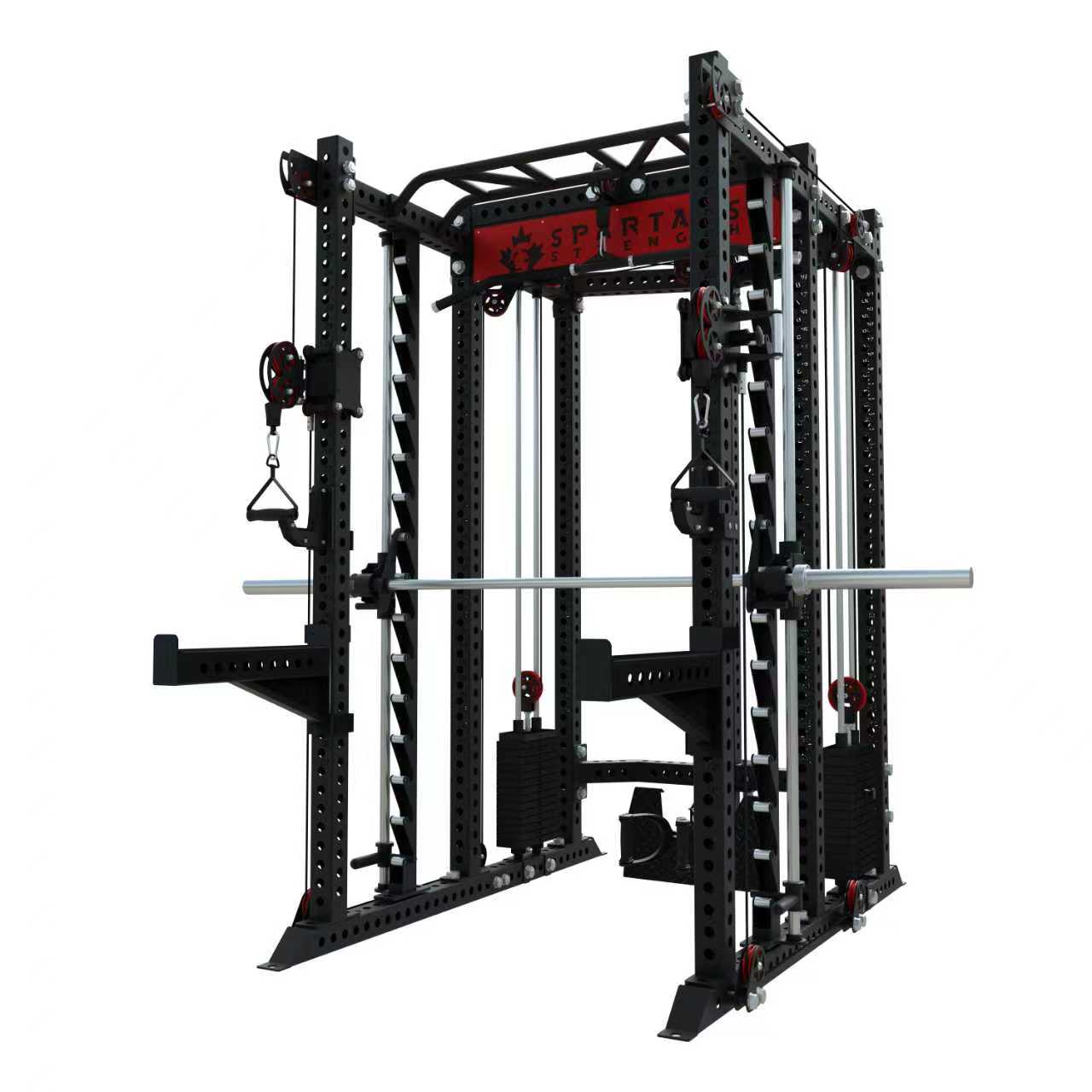 Spartaks Strength KB2407 7 Post Full Rack Smith Machine Functional Trainer