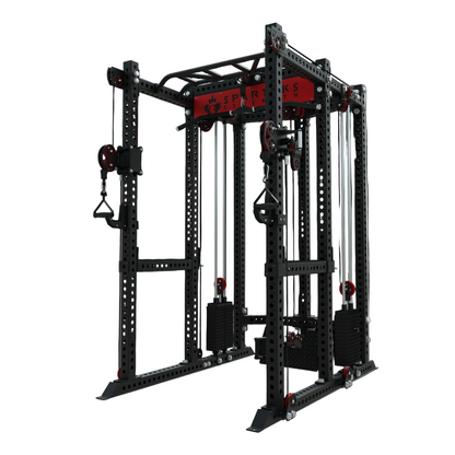 Spartaks Strength KB2407 7 Post Full Rack Smith Machine Functional Trainer