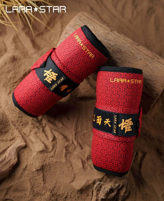 Lara Star Elbow Sleeves for compression support and joint stability during workouts.