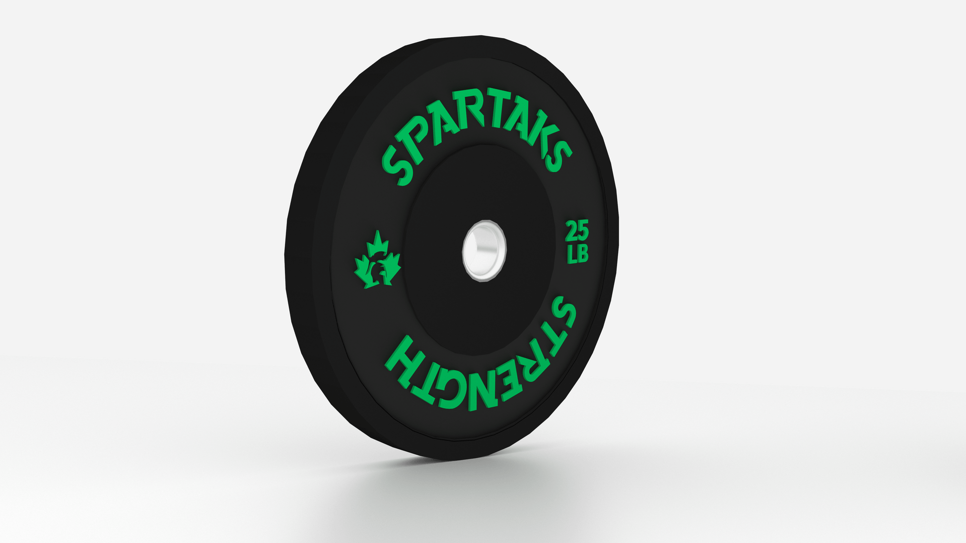 Spartaks Strength High Performance Bumper Plates (10LB to 55LB) 25LB weight plate for strength training and home gym equipment.