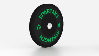 Spartaks Strength High Performance Bumper Plates (10LB to 55LB) 25LB weight plate for strength training and home gym equipment.