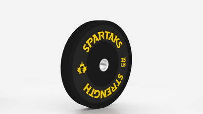 Spartaks Strength High Performance Bumper Plates (10LB to 55LB) 35LB weight plate for strength training and workouts.