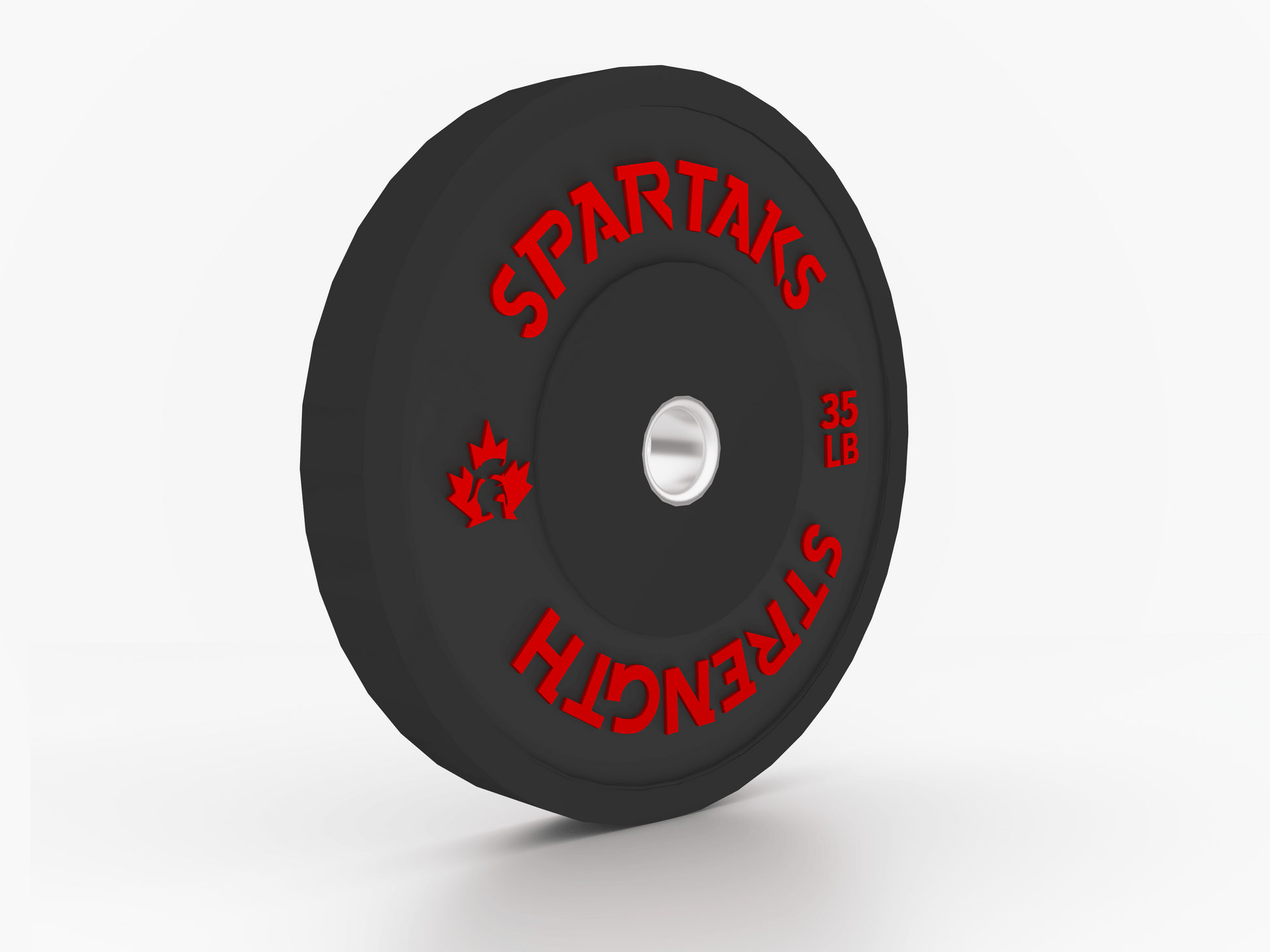 Spartaks Strength High Performance Bumper Plates (10LB to 55LB) showing a 35LB weight plate.