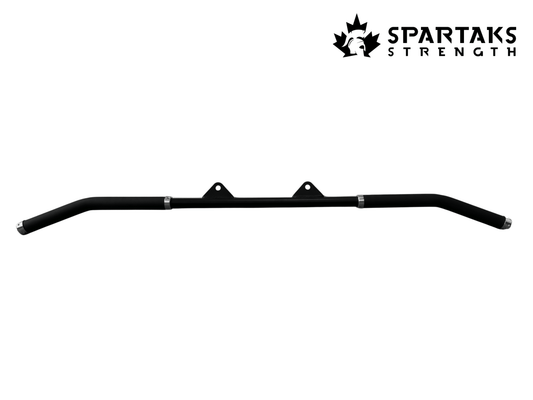 Spartaks Strength Dual Pulley Lat Pulldown Bar for balanced back training and muscle engagement.