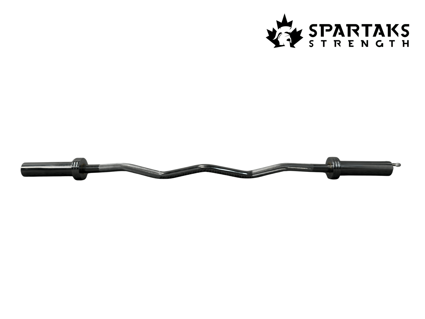 Spartaks Strength E-Z Curl Bar for reducing wrist strain while targeting biceps and triceps in home gym setups.