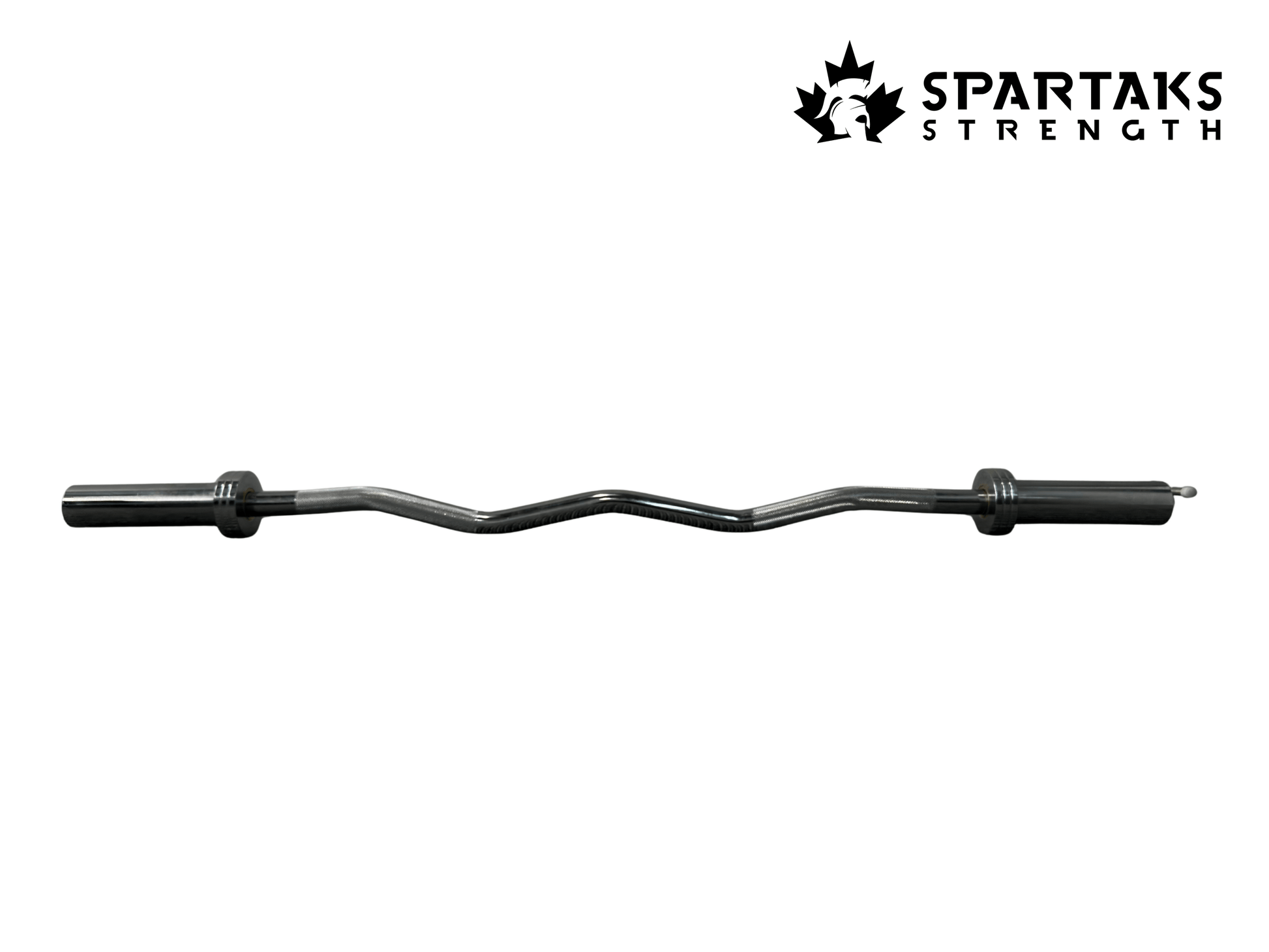 Spartaks Strength E-Z Curl Bar for reducing wrist strain while targeting biceps and triceps in home gym setups.