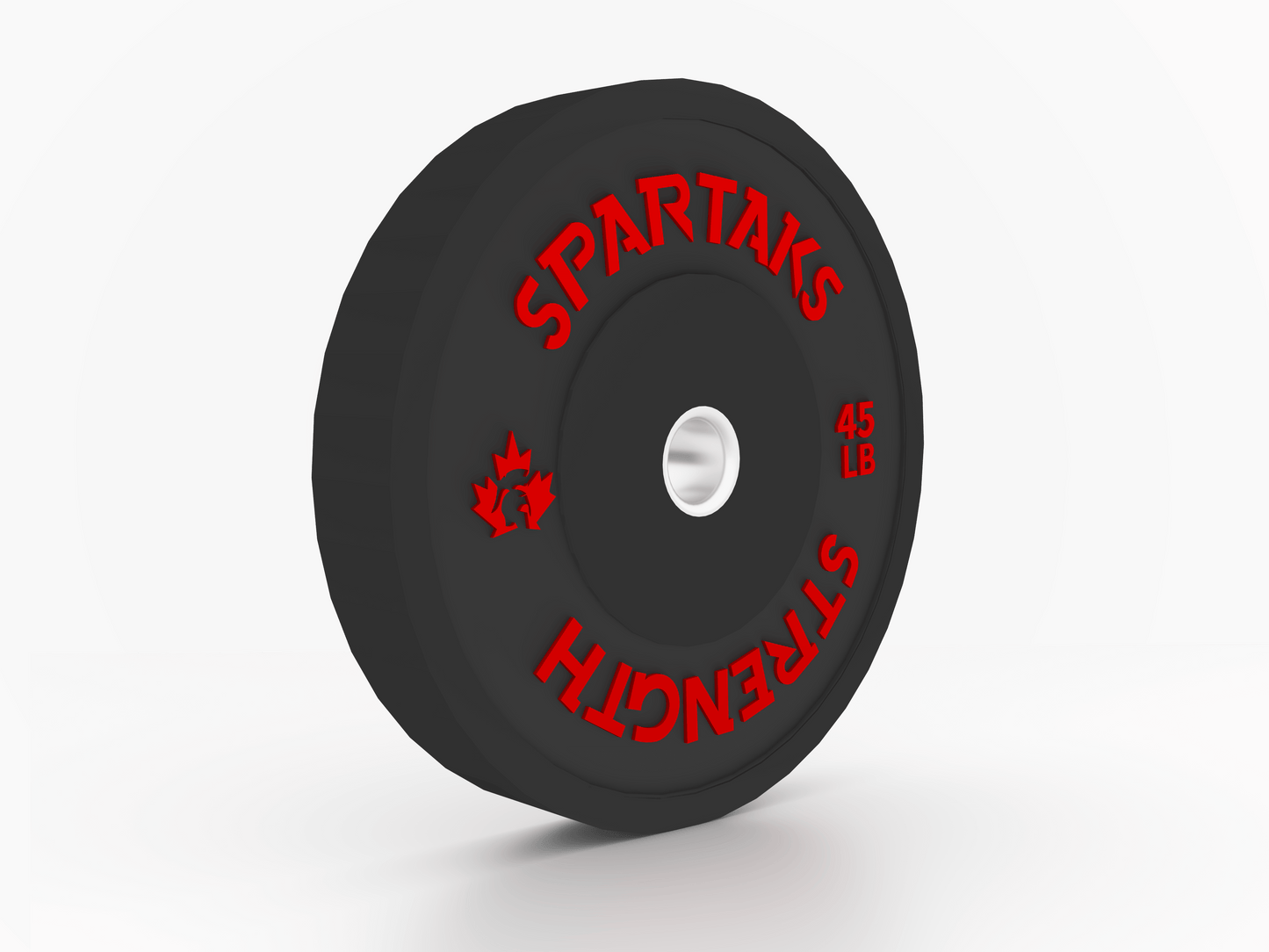 Spartaks Strength High Performance Bumper Plates (10LB to 55LB) - 45LB weight plate for strength training.