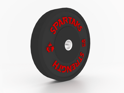 Spartaks Strength High Performance Bumper Plates (10LB to 55LB) - 45LB weight plate for strength training.