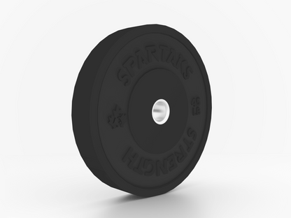 Spartaks Strength High Performance Bumper Plates (10LB to 55LB) displayed on a white background.