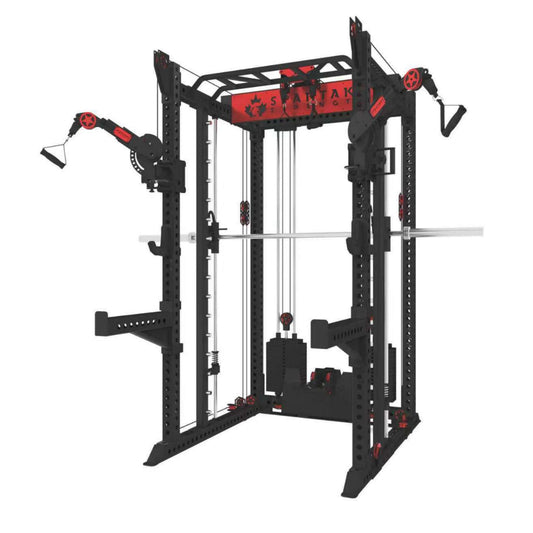 Spartaks Strength KB2406 6-Post Full Rack Functional Trainer (3”×3”, 9-Gauge Steel) for versatile home gym workouts.
