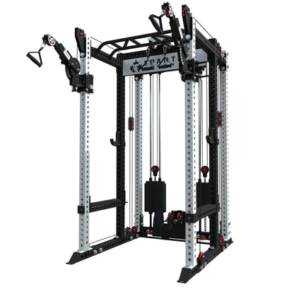 Spartaks Strength KB2406 6-Post Full Rack Functional Trainer (3”×3”, 9-Gauge Steel) for versatile strength training.