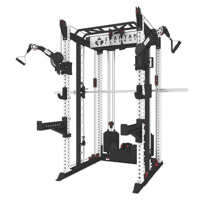 Spartaks Strength KB2406 6-Post Full Rack Functional Trainer (3”×3”, 9-Gauge Steel) for versatile strength training.