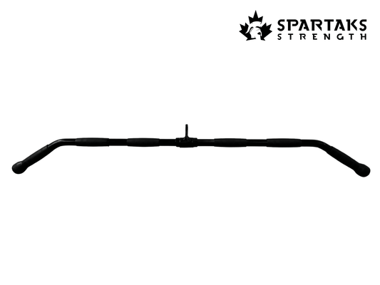 Spartaks Strength Single Pulley Wide Grip Lat Pulldown Bar Attachment for effective upper back and lats training.